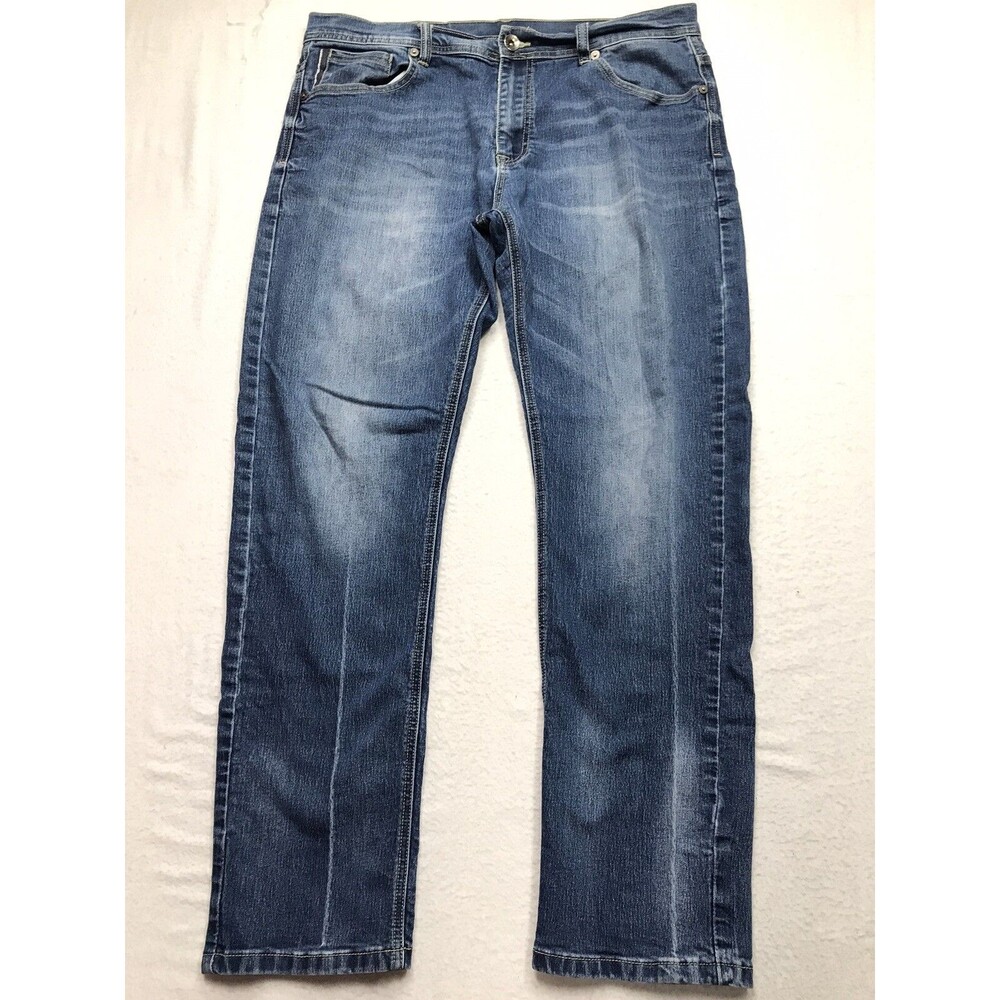 SOUTHPOLE Flex The Movement Jean Men 36x32 Faux Selvedge Stretch Denim Blue